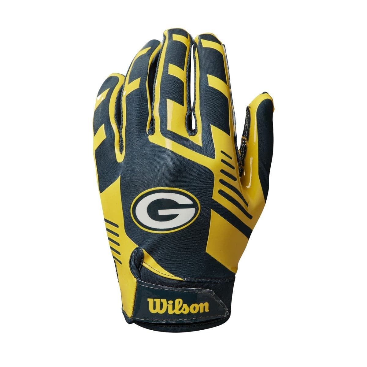 Wilson Sporting Goods Gloves Youths Youths Green Bay Packers Wilson NFL Team Stretch Fit Receiver Gloves