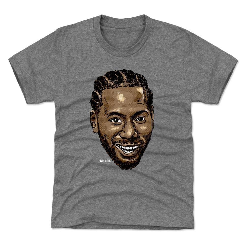 500 Level T-Shirts Youths Kahwi Leonard Los Angeles Clippers 500 Level NBA Smile T-Shirt - Gray