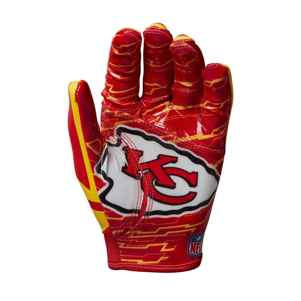 Wilson Sporting Goods Gloves Youths Youths Kansas City Chiefs Wilson NFL Team Stretch Fit Receiver Gloves