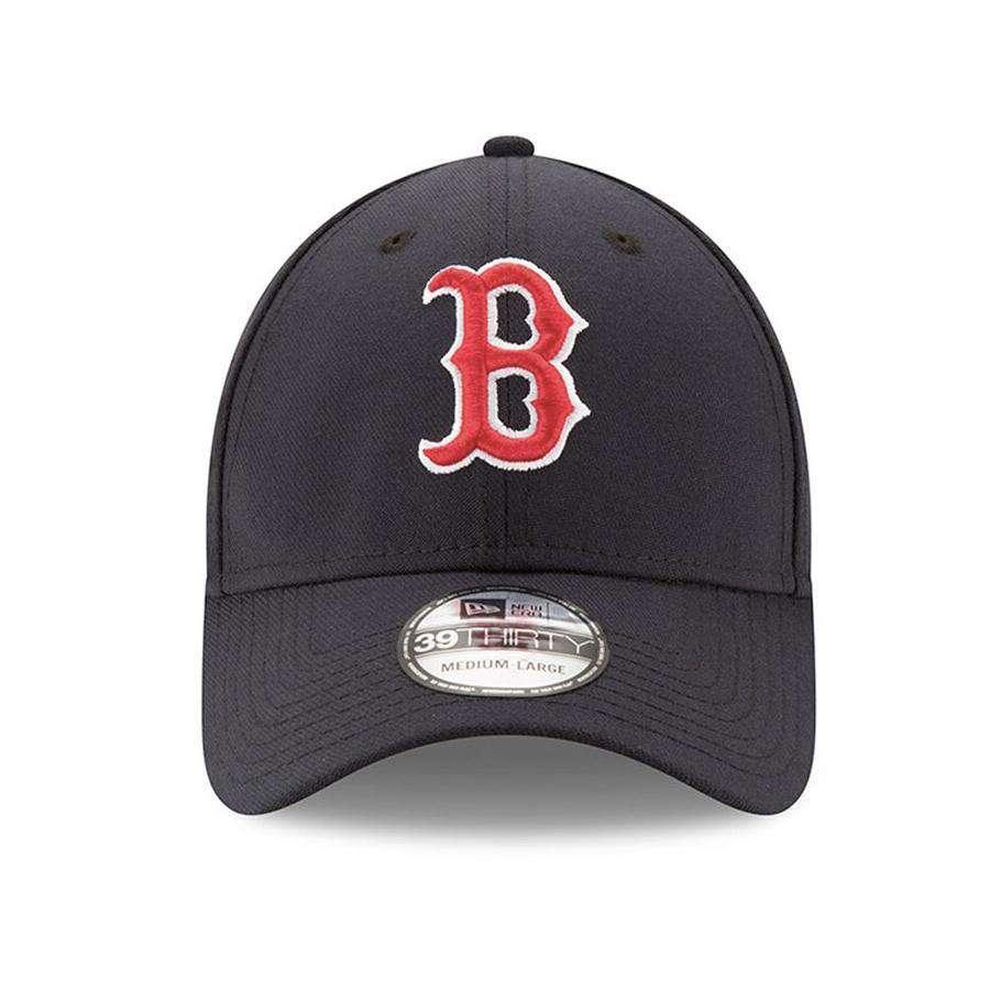 New Era Caps Child/Youths Youths/Kids Boston Red Sox New Era MLB Team 39THIRTY Stretch-Fit Curve Hat - Navy