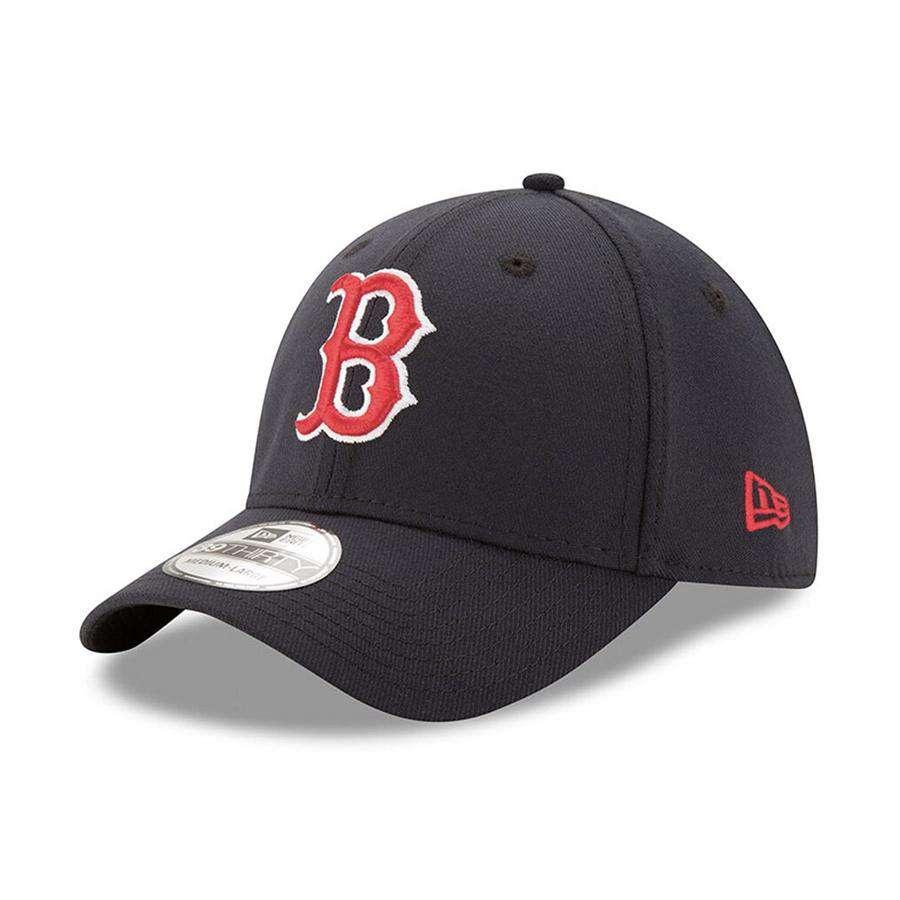 New Era Caps Child/Youths Youths/Kids Boston Red Sox New Era MLB Team 39THIRTY Stretch-Fit Curve Hat - Navy