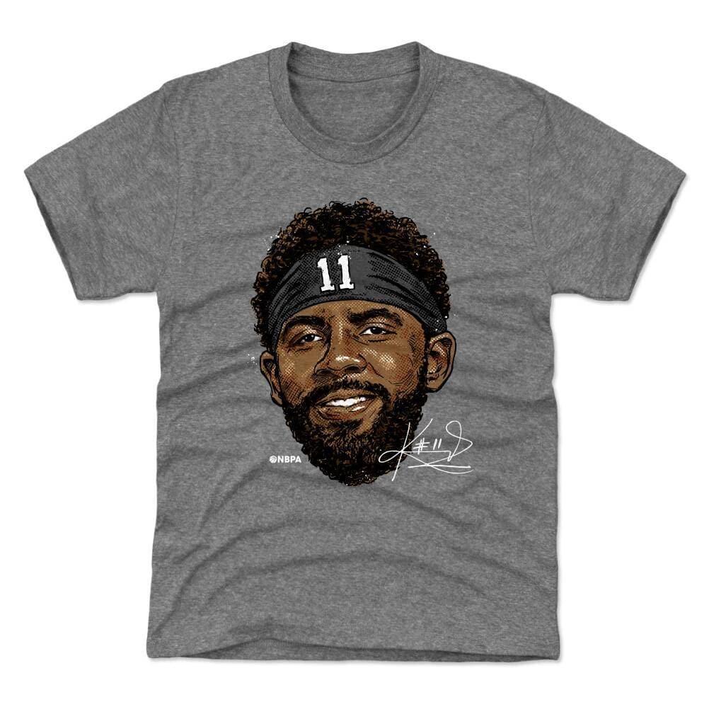 500 Level T-Shirts Youths Kyrie Irving Brooklyn Nets 500 Level NBA Smile T-Shirt - Gray
