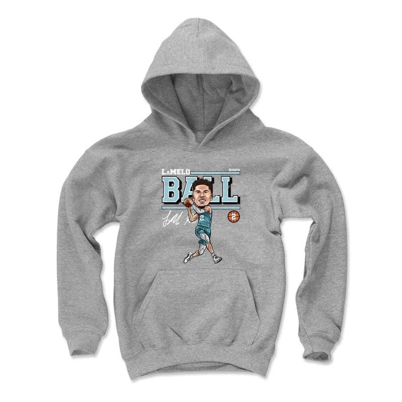 500 Level Jumpers Youths LaMelo Ball Charlotte Hornets 500 Level NBA Cartoon Hoodie Jumper - Grey