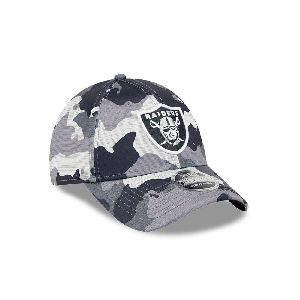 New Era Caps Youths Youths Las Vegas Raiders New Era NFL 22 Training Camp 9FORTY Stretch Snap Hat - Camo