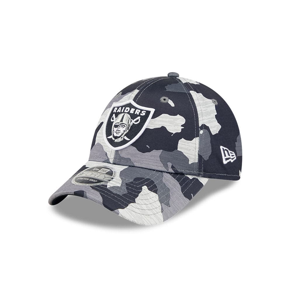 New Era Caps Youths Youths Las Vegas Raiders New Era NFL 22 Training Camp 9FORTY Stretch Snap Hat - Camo