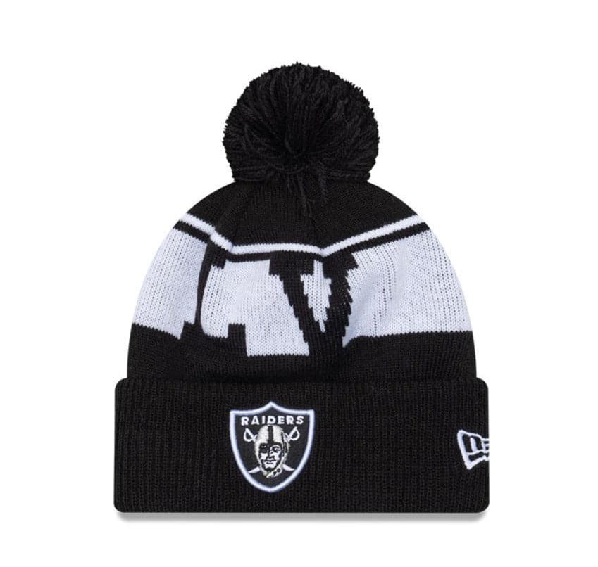 New Era Beanies Youths Youths Las Vegas Raiders New Era NFL Team Initials Knit Beanie - Black