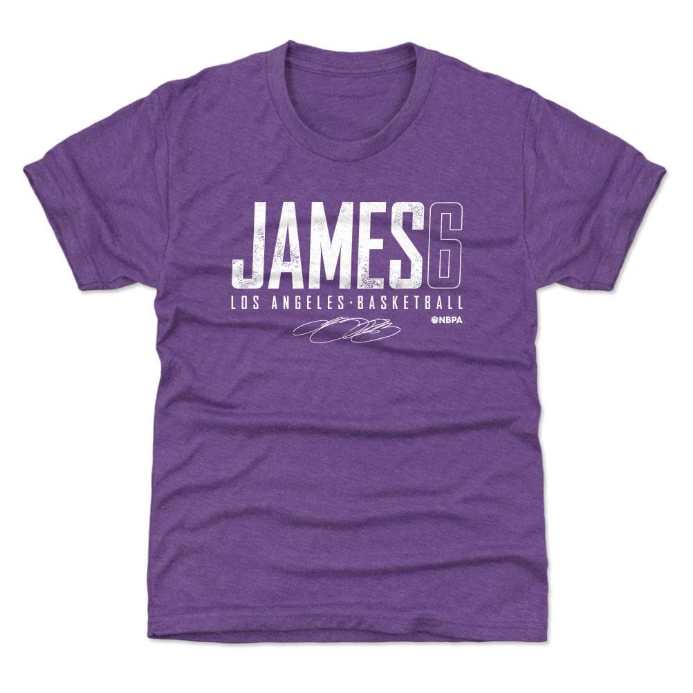 500 Level T-Shirts Youths LeBron James Los Angeles Lakers 500 Level NBA Elite Tr-Blend T-Shirt - Purple
