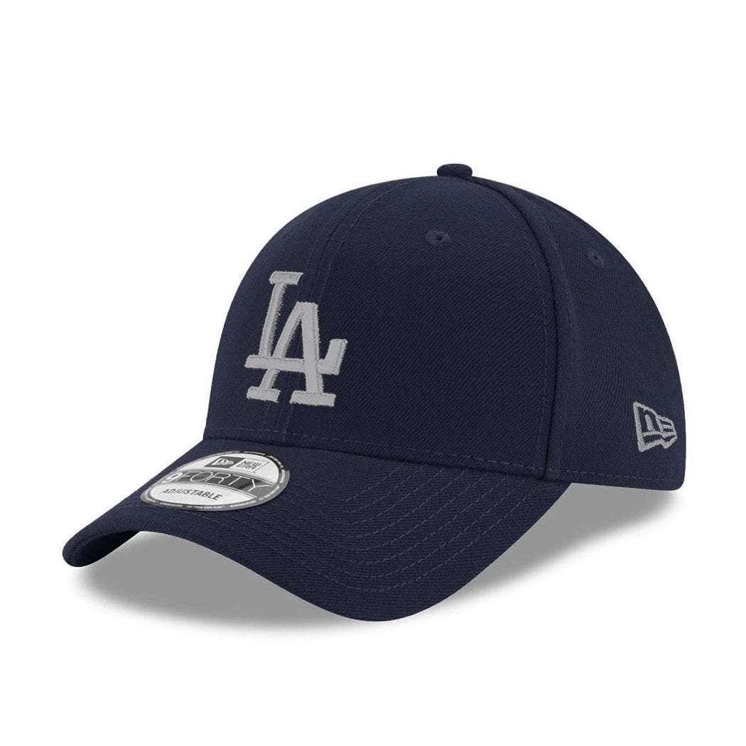 New Era Caps Youths Los Angeles Dodgers New Era MLB Silver Logo 9FORTY Curve Hat - Navy