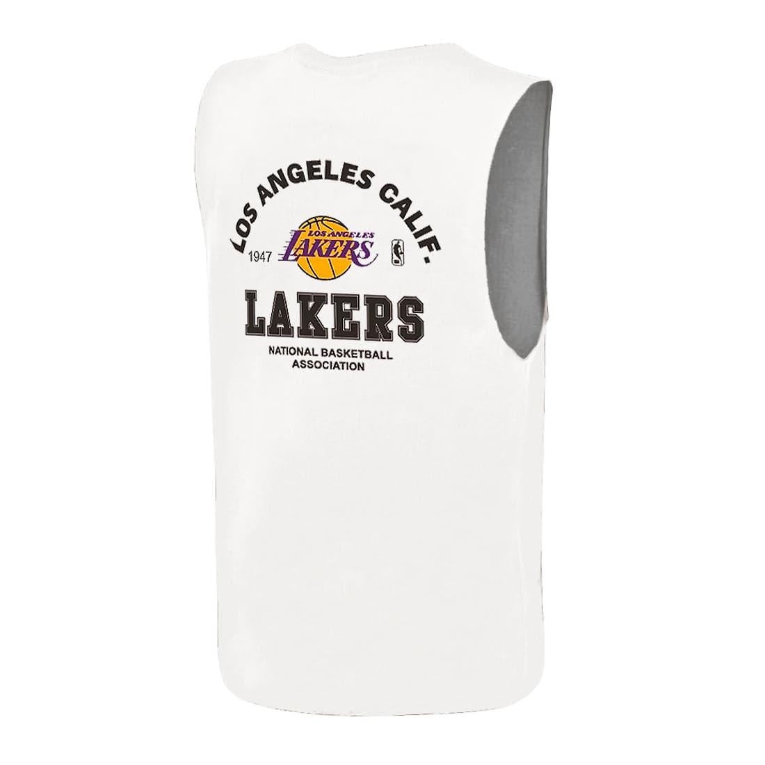 NBA Essentials T-Shirts Youths Los Angeles Lakers NBA Essentials Rockford Sleeveless Muscle T-Shirt - Vintage White