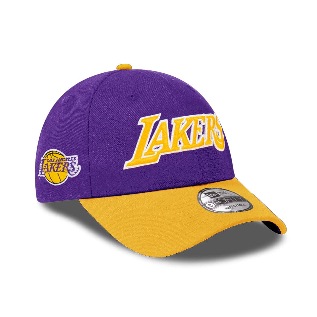 New Era Caps Youths Youths Los Angeles Lakers New Era NBA 2T Wordmark 9FORTY Strapback Hat - Purple