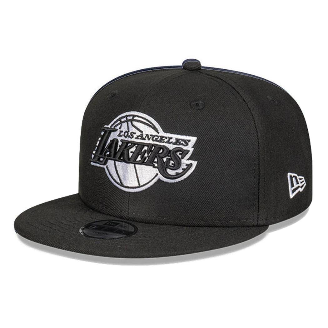 New Era Caps Youths Los Angeles Lakers New Era NBA Black & White 9FIFTY Snapback Hat