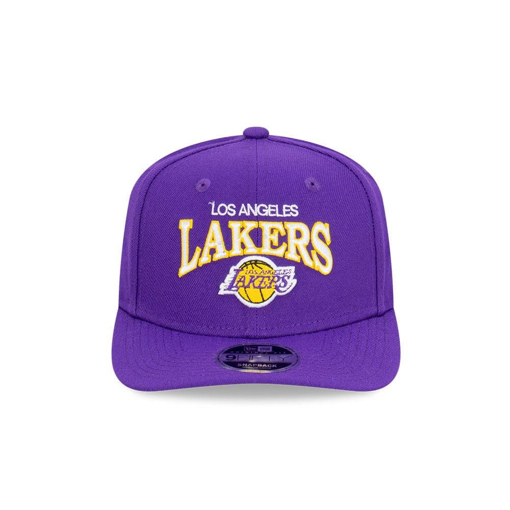 New Era Caps Youths Youths Los Angeles Lakers New Era NBA Team Arch Pre-Curved OF 9FIFTY Snapback Hat - Purple