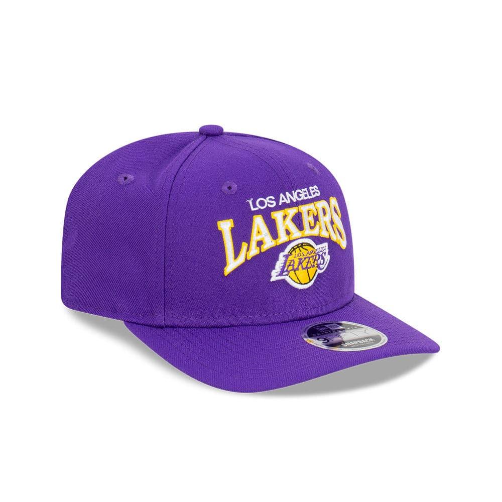 New Era Caps Youths Youths Los Angeles Lakers New Era NBA Team Arch Pre-Curved OF 9FIFTY Snapback Hat - Purple