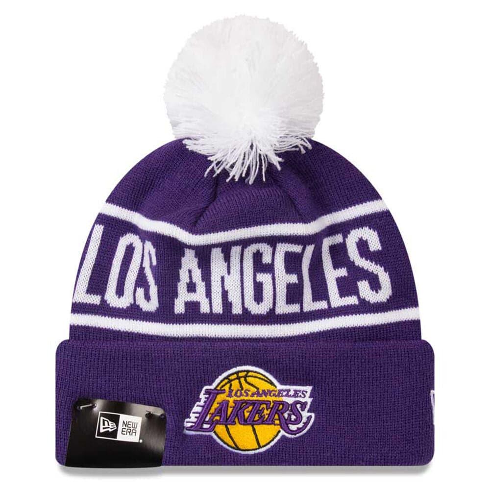 New Era Beanies Youths Los Angeles Lakers New Era NBA Team On Fire Knit Beanie - Purple