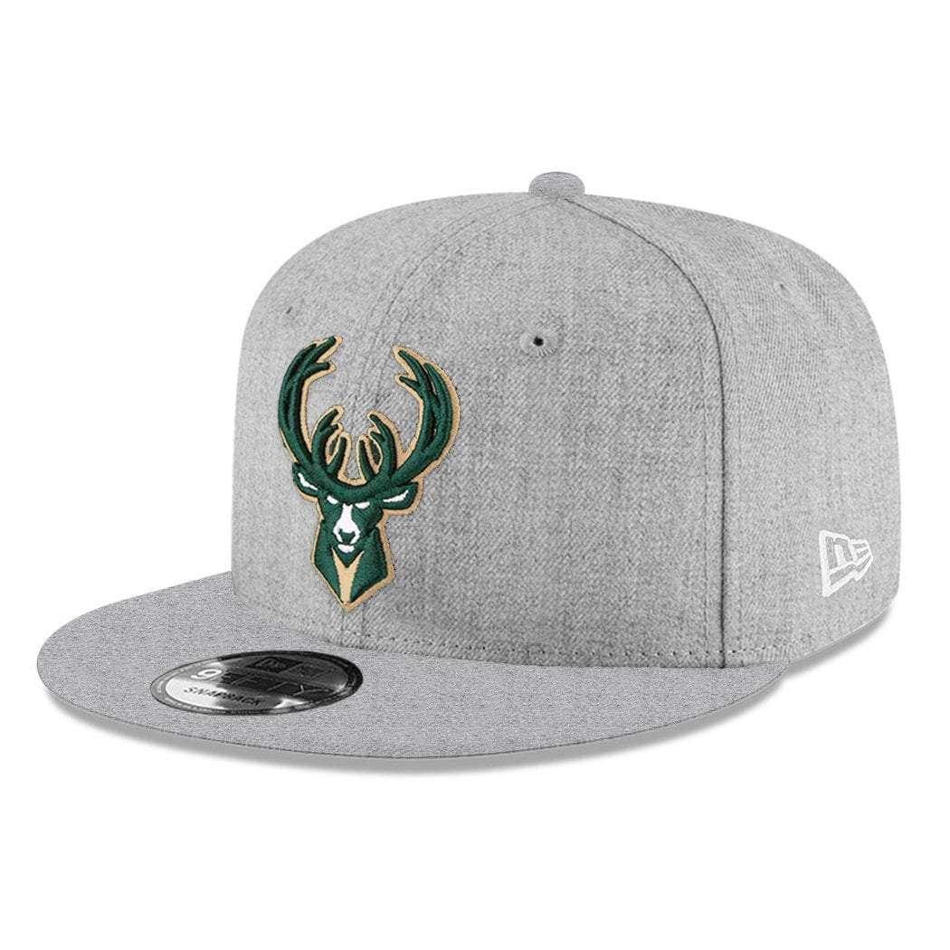 New Era Caps Youths Milwaukee Bucks New Era NBA Team Heather 9FIFTY Snapback Hat