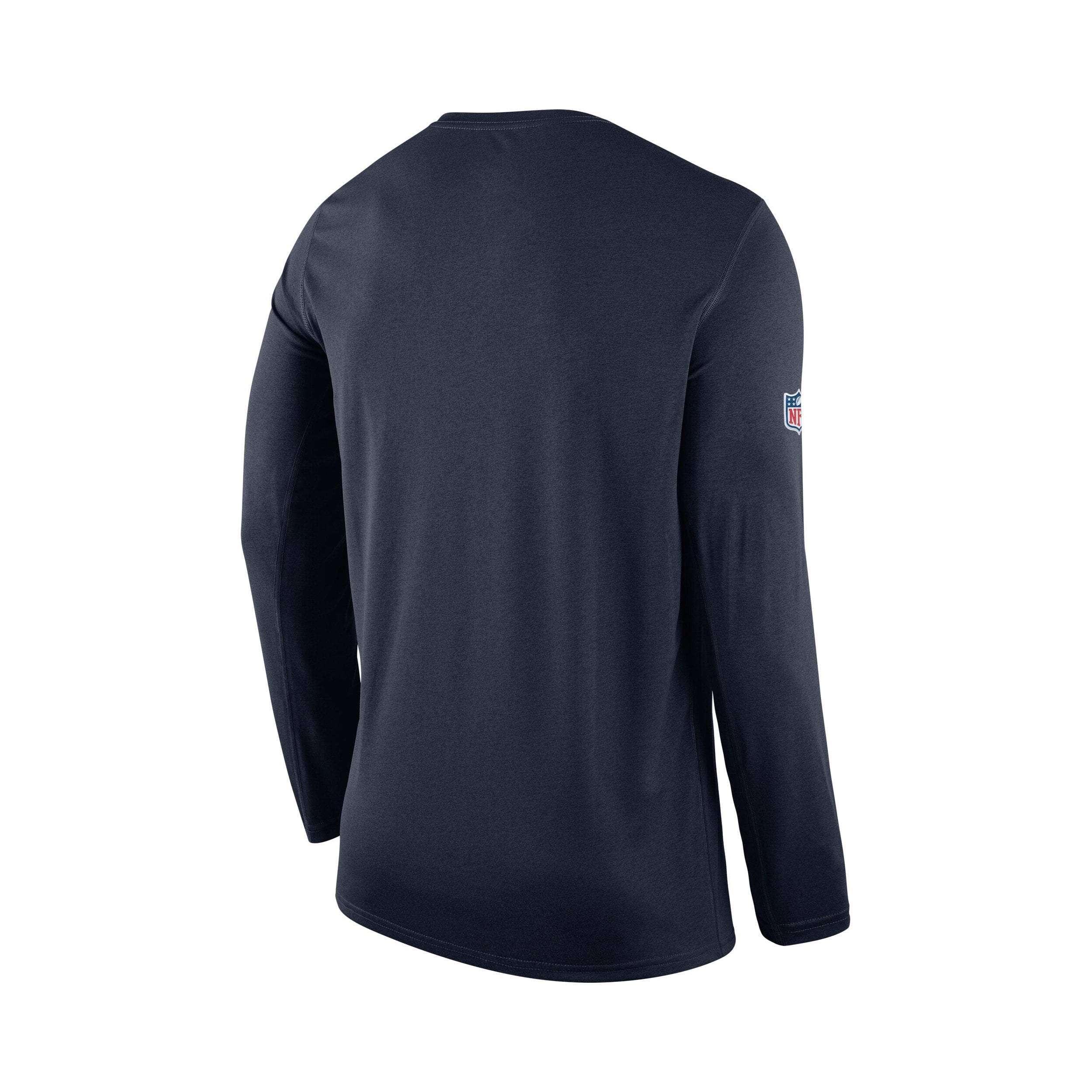 Nike Long Sleeve Tees Youths New England Patriots Nike NFL On-Field Seismic Long Sleeve T-Shirt - Navy