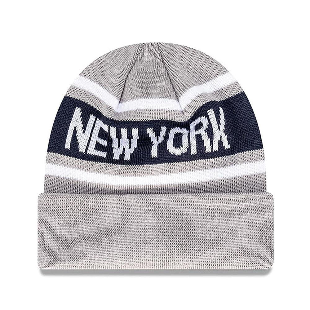 New Era Beanies Youths Youths New York Yankees New Era MLB Team Outline Thin Knit Beanie - Grey