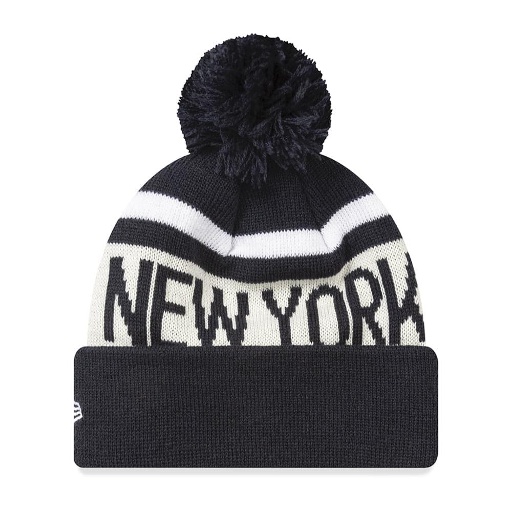 New Era Beanies Youths Youths New York Yankees New Era MLB Team Stone Stripe Knit Beanie - Navy
