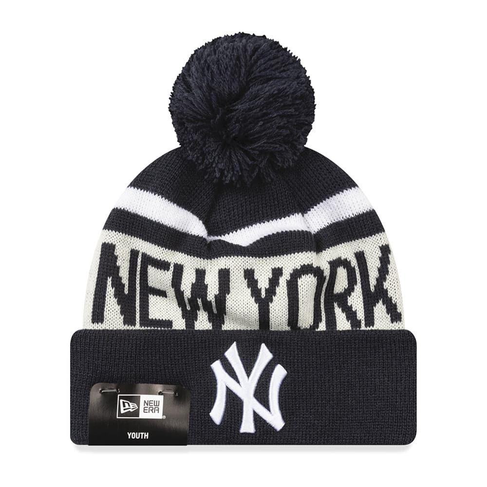 New Era Beanies Youths Youths New York Yankees New Era MLB Team Stone Stripe Knit Beanie - Navy