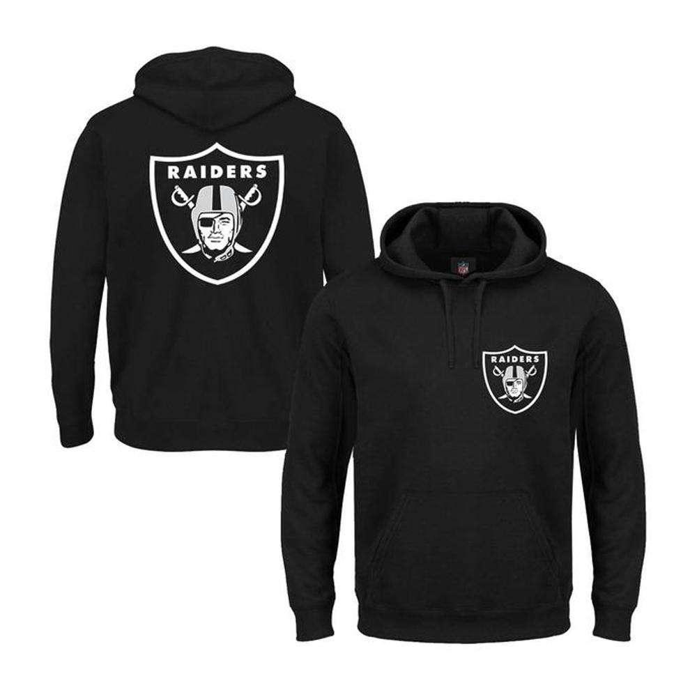 Majestic Athletic Jumpers Youths Oakland Raiders Majestic NFL Juke Hoodie Jumper - Black