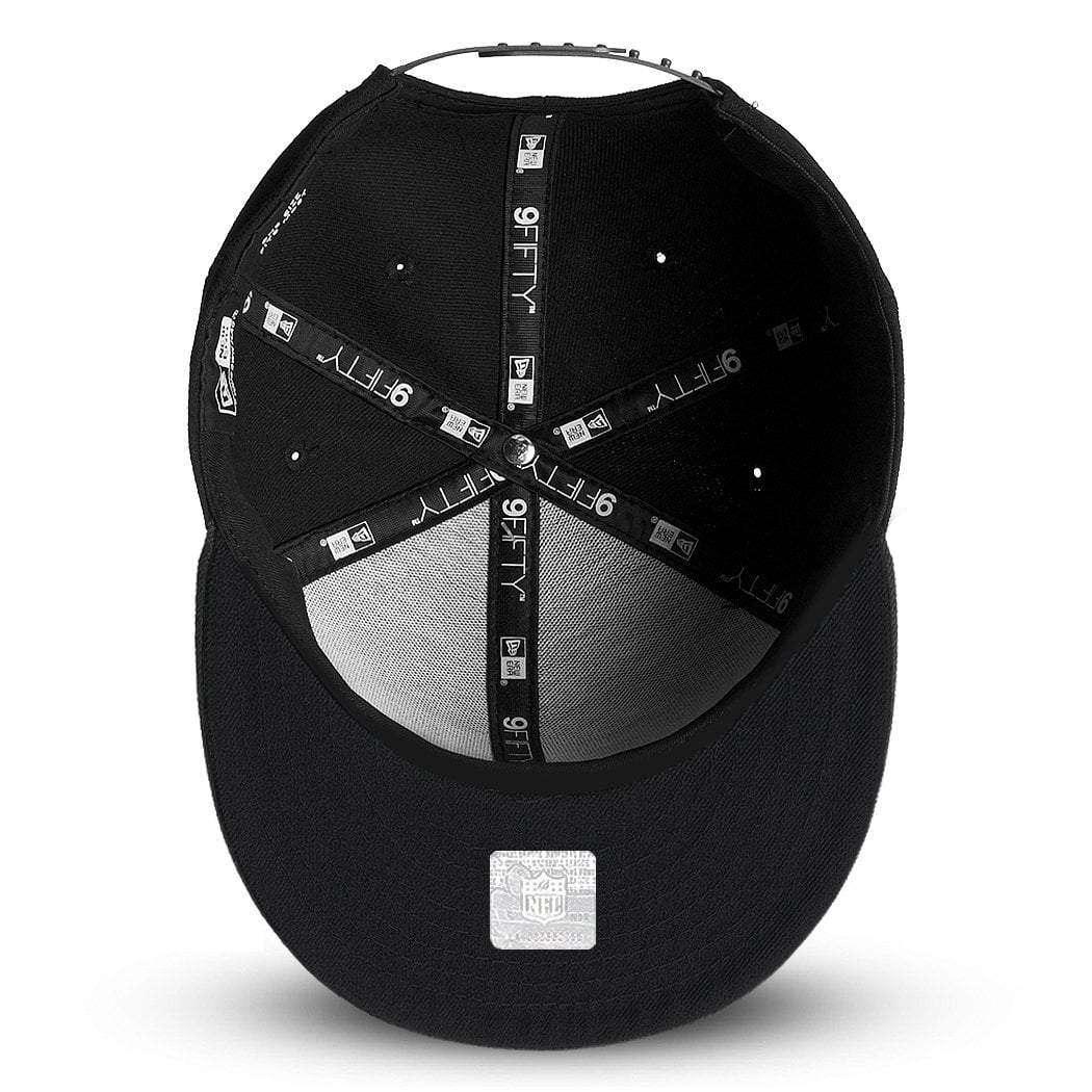 New Era Caps Youths Adjustable Youths Oakland Raiders New Era NFL Black On Black Diamond Era 9FIFTY Snapback Hat