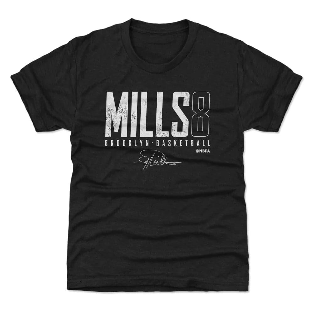 500 Level T-Shirts Youths Patty Mills Brooklyn Nets 500 Level NBA Elite Tri-Blend T-Shirt - Black