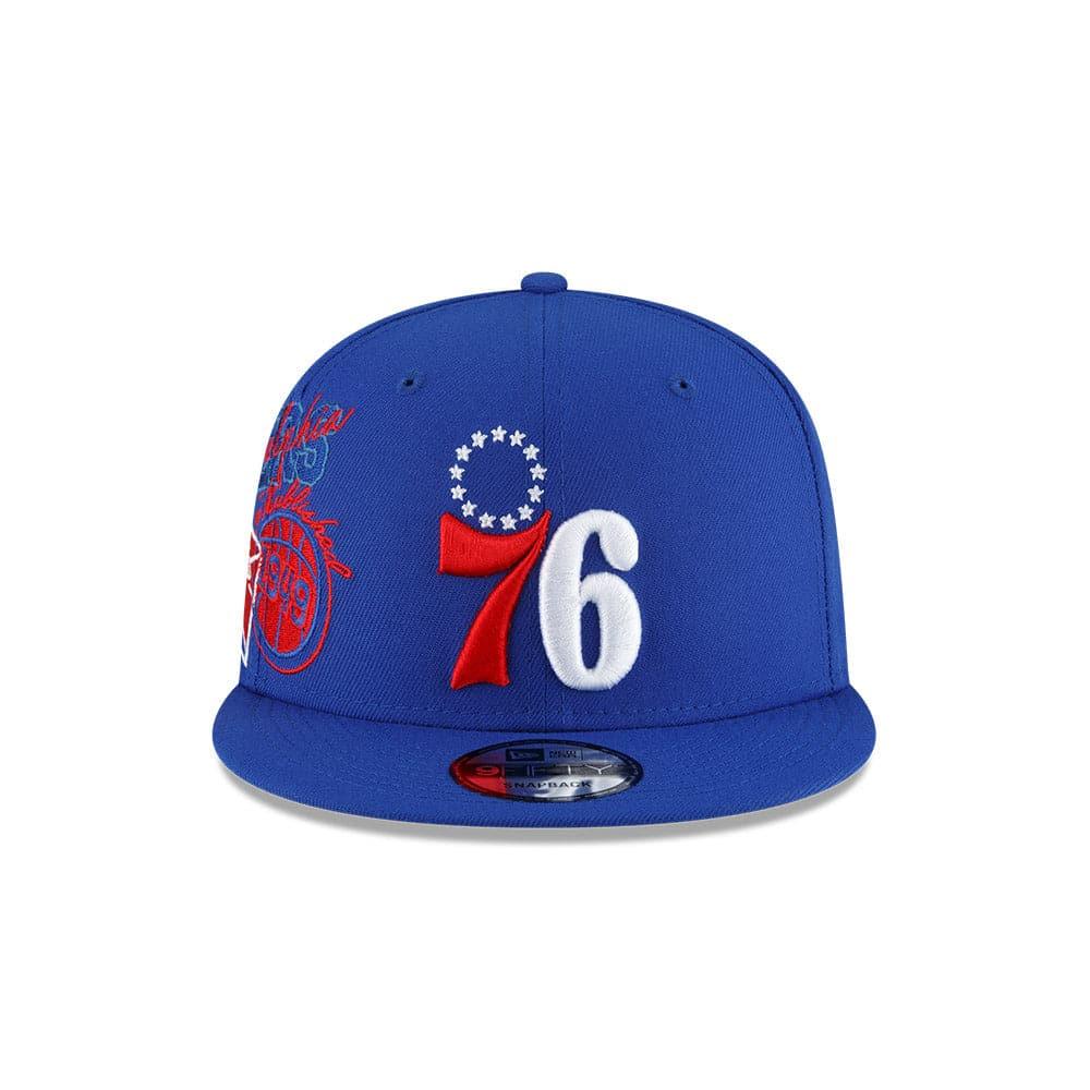 New Era Caps Youths Youths Philadelphia 76ers New Era NBA 21-22 Back Half 9FIFTY Snapback Hat - Blue