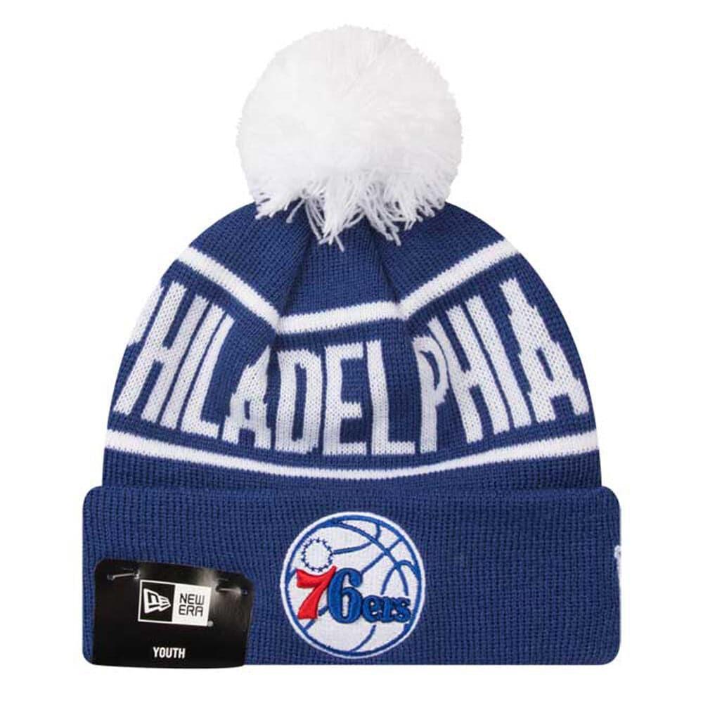 New Era Beanies Youths Philadelphia 76ers New Era NBA Team On Fire Knit Beanie - Blue