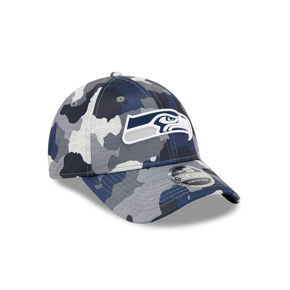 New Era Caps Youths Youths Seattle Seahawks New Era NFL 22 Training Camp 9FORTY Stretch Snap Hat - Camo