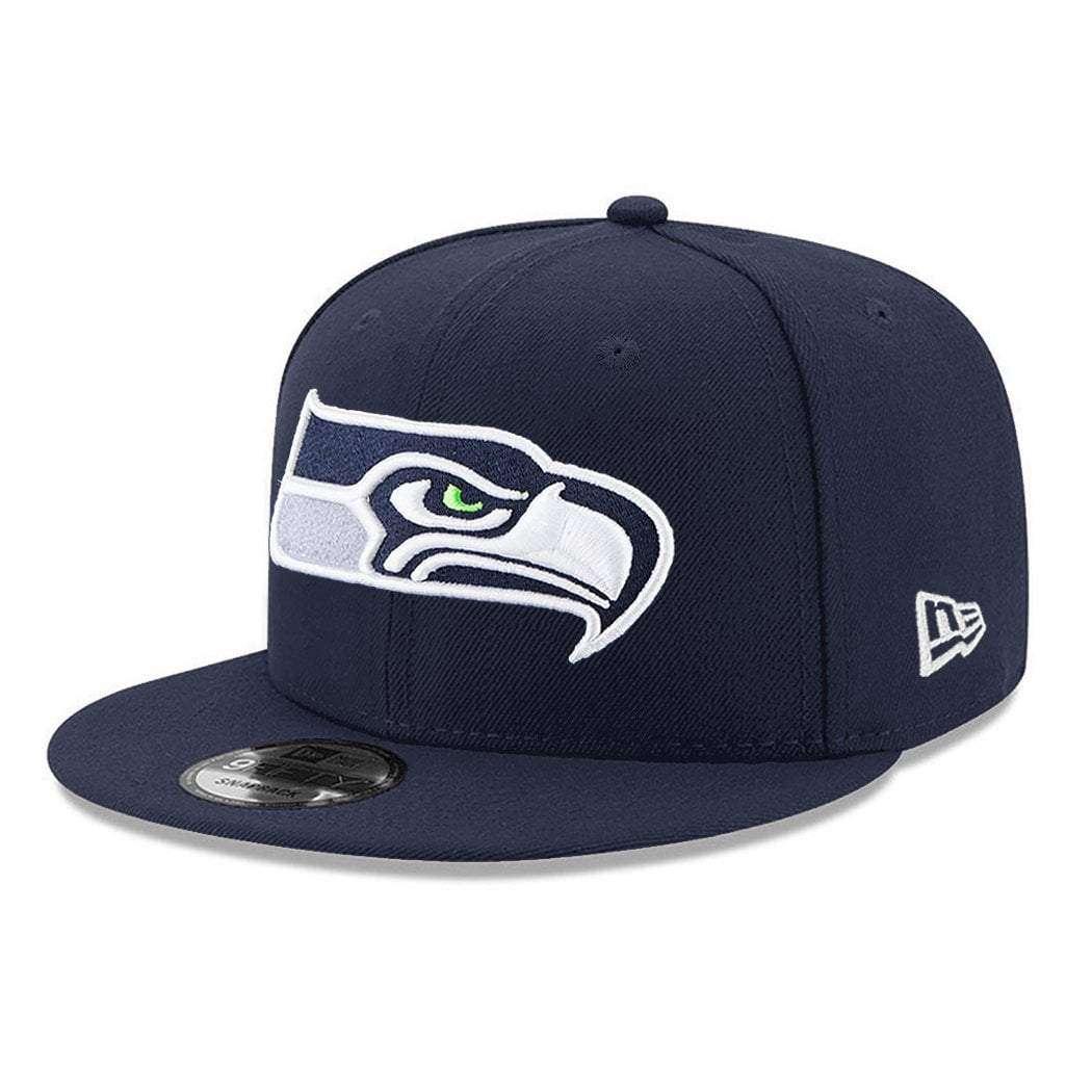 New Era Caps Youths Seattle Seahawks New Era NFL Team Logo 9FIFTY Snapback Hat - Navy