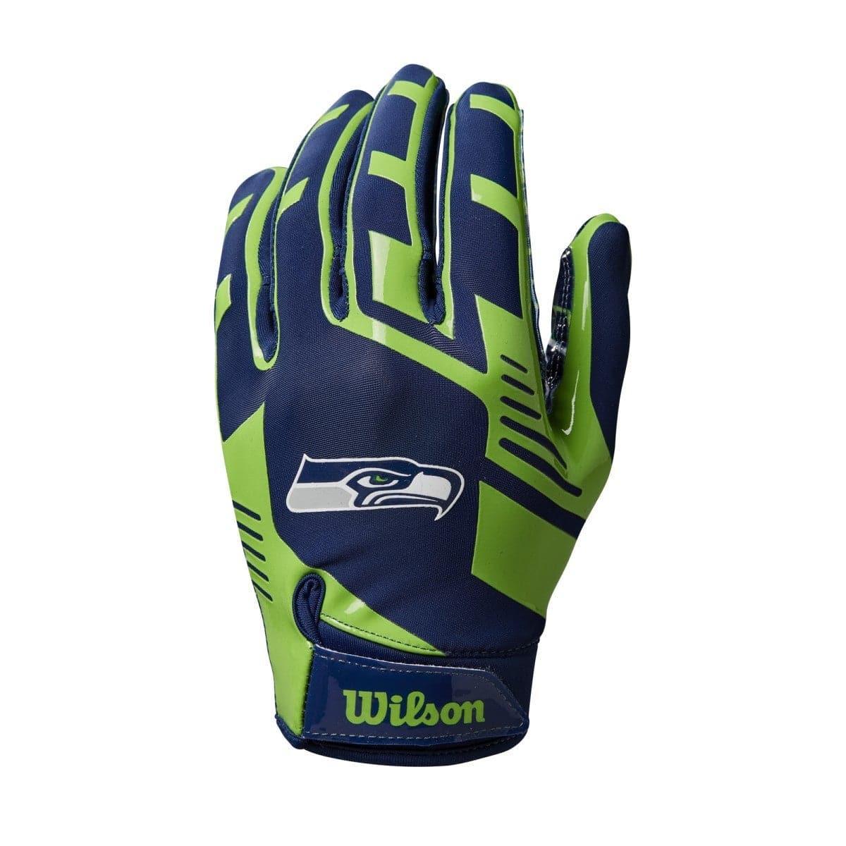 Wilson Sporting Goods Gloves Youths Youths Seattle Seahawks Wilson NFL Team Stretch Fit Receiver Gloves