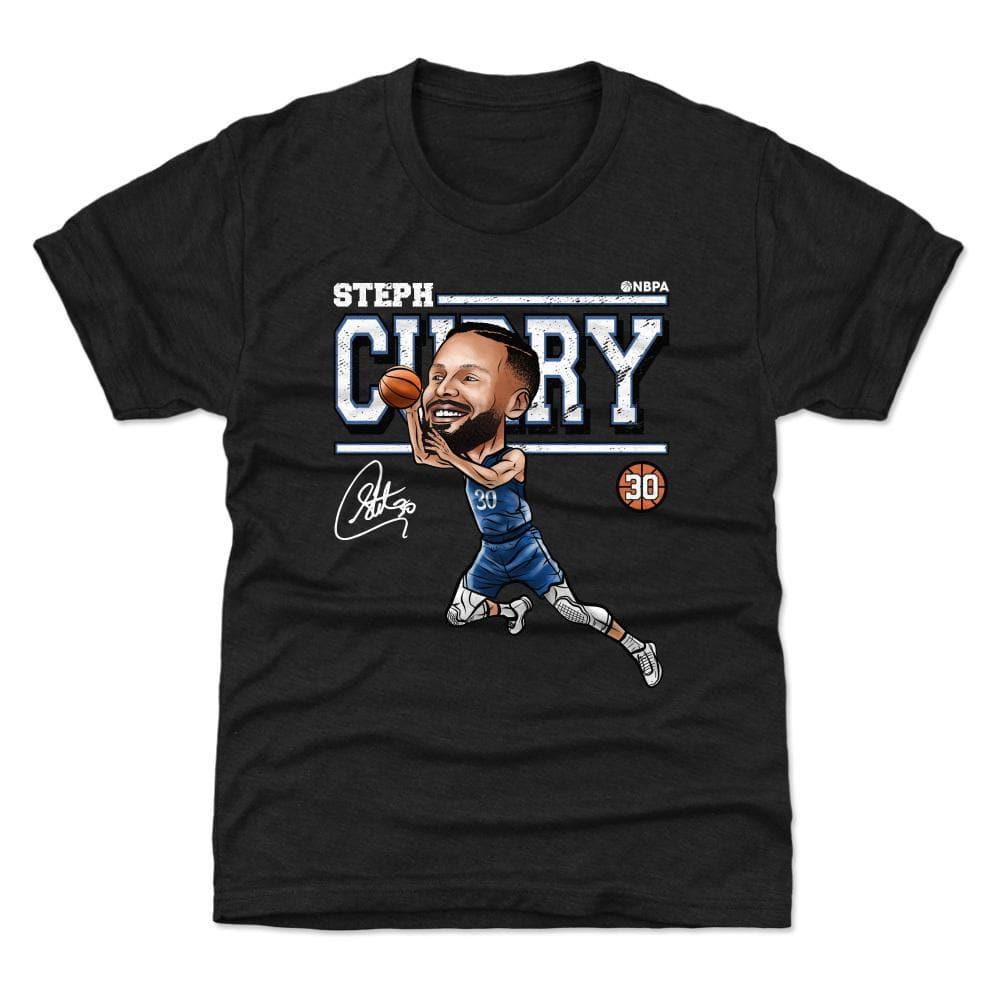 500 Level T-Shirts Youths Steph Curry Golden State Warriors 500 Level NBA Cartoon T-Shirt - Black