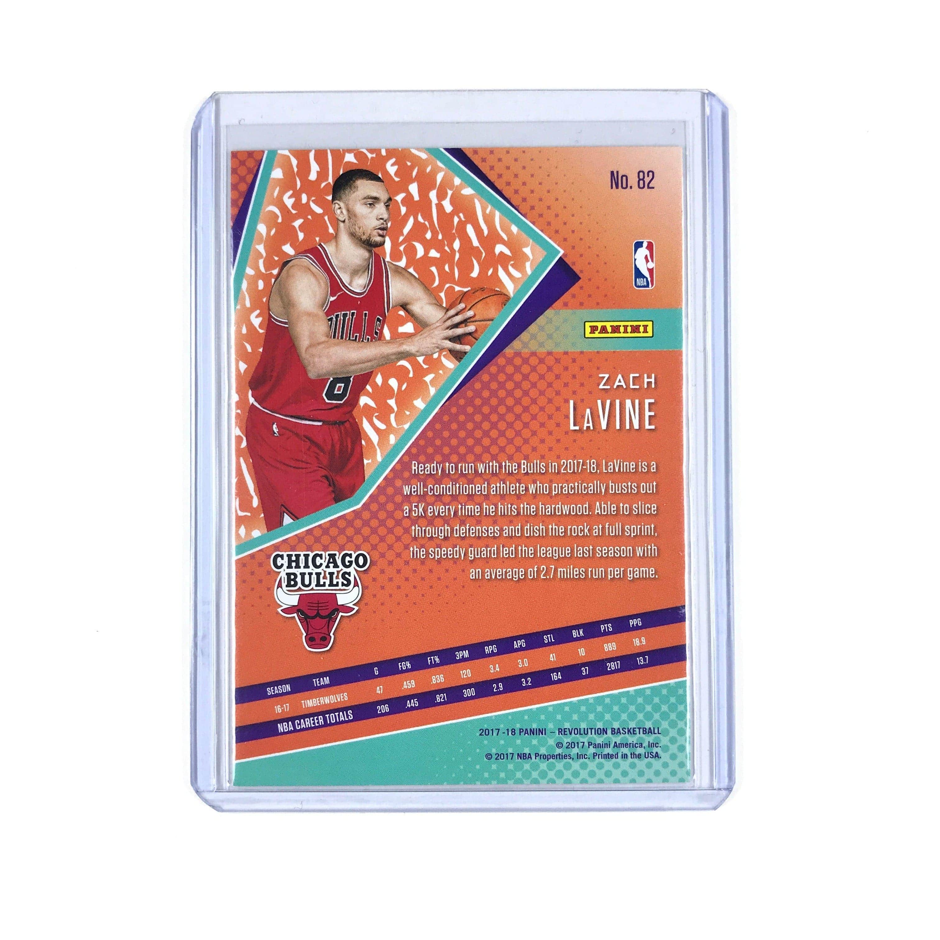 Panini Cards Zach LaVine Chicago Bulls 2017-18 Panini Revolution NBA Cracked Ice 82 Card