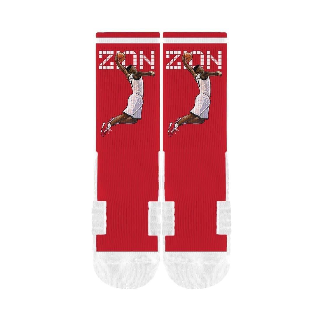 Strideline Socks M/L (8-12 US) Zion Williamson New Orleans Pelicans Strideline NBA Action Premium Crew Socks - Red